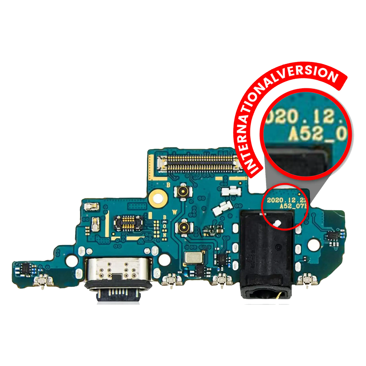 Charging Port With Headphone Jack For Samsung Galaxy A52 4G (A525 / 2021) A52 5G (A526 / 2021) (International Version) (Premium) - product image 1
