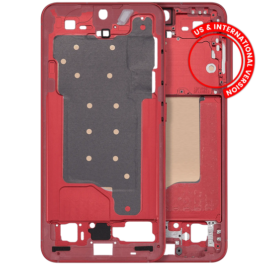 Mid-Frame Housing For Samsung Galaxy S25 5G (US & International Version) (Coral Red)