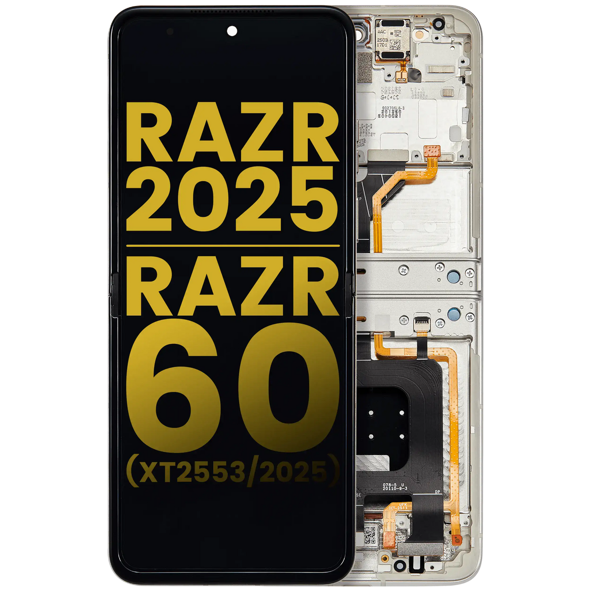 OLED Assembly With Frame For Motorola Razr 2025 / Razr 60 (XT2553 / 2025) (Refurbished) - Motorola replacement part image 1