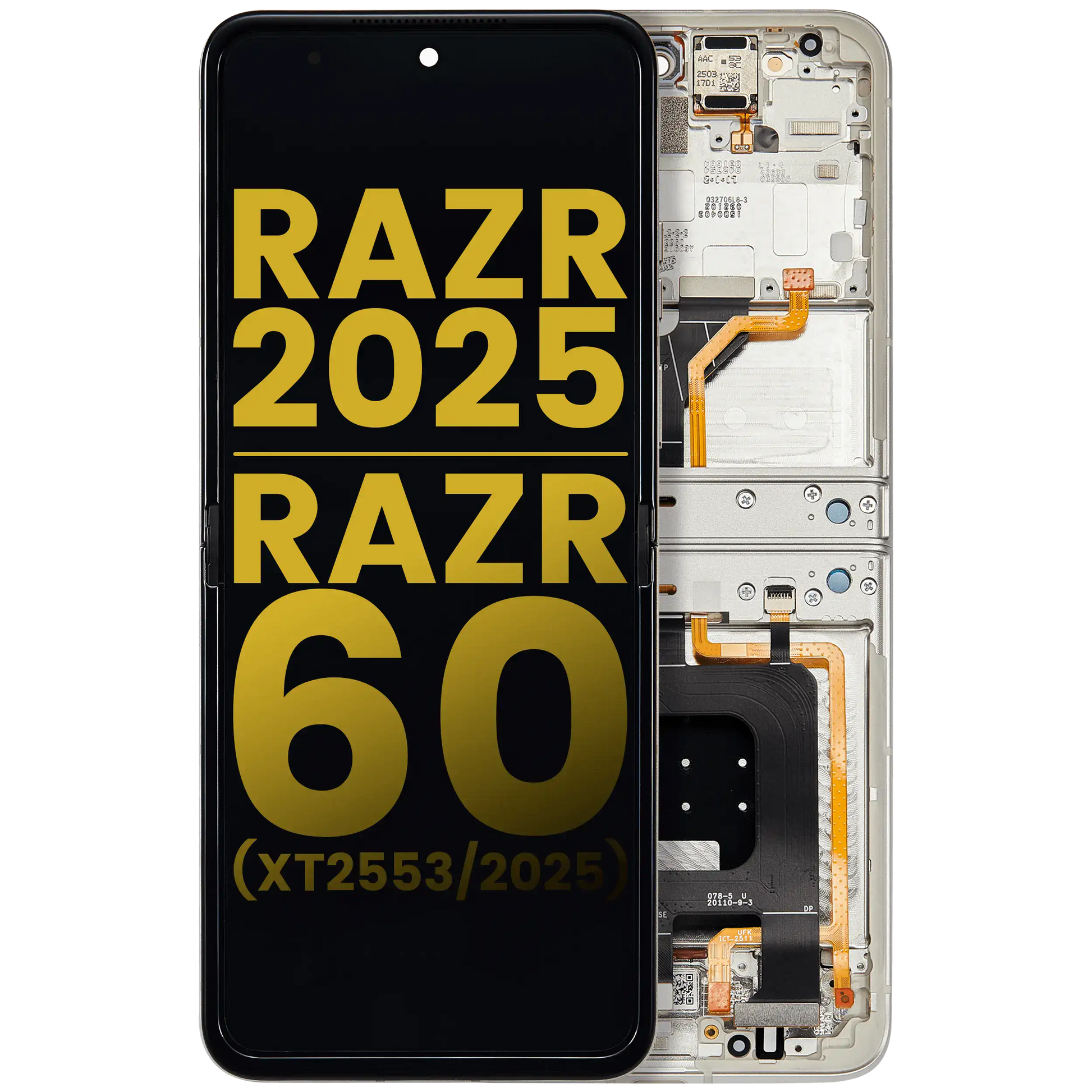 OLED Assembly With Frame For Motorola Razr 2025 / Razr 60 (XT2553 / 2025) (Refurbished) - Motorola replacement part image 1