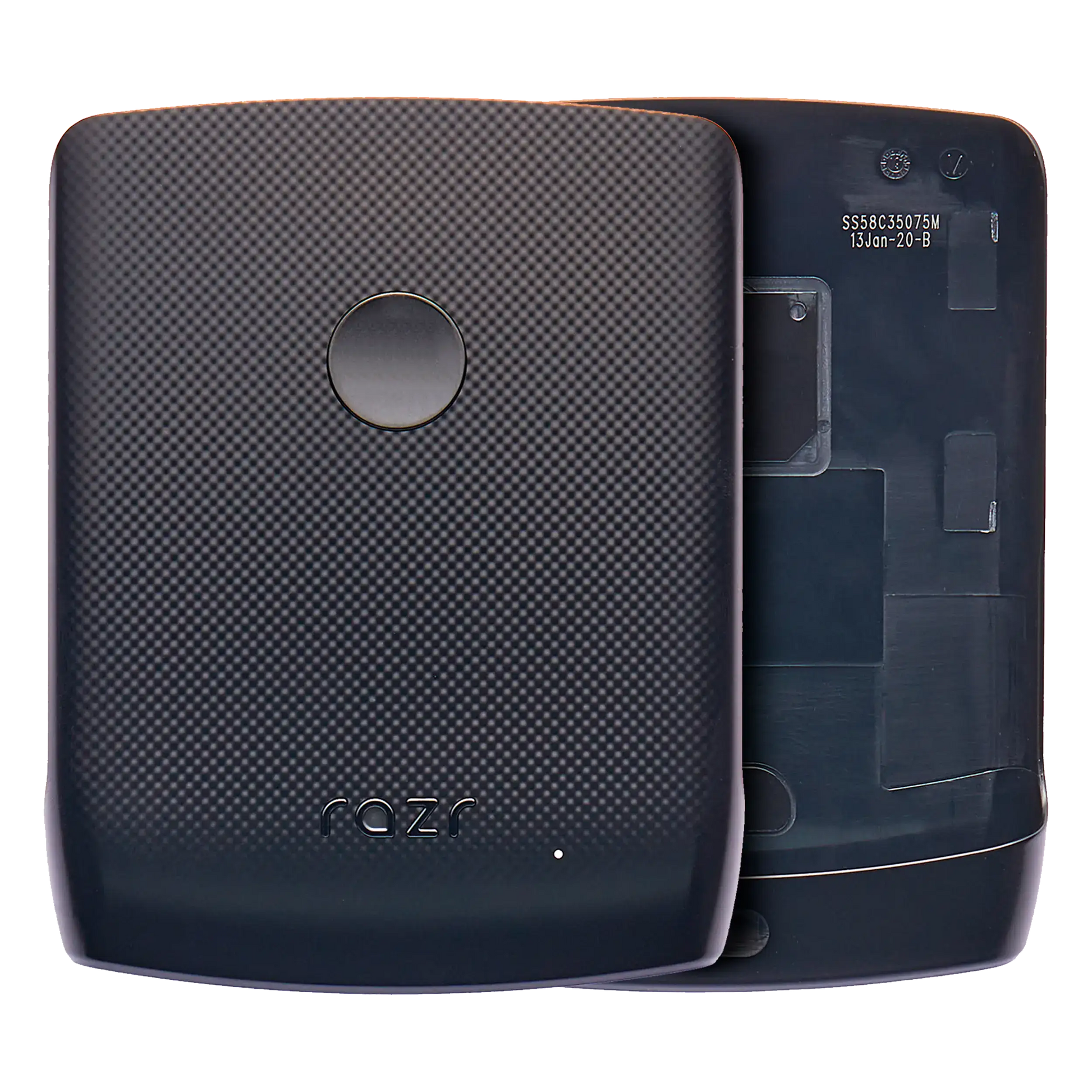 Back cover Glass For Motorola Razr (XT2000-1 / 2019) (Noir Black) - Motorola replacement part image 1