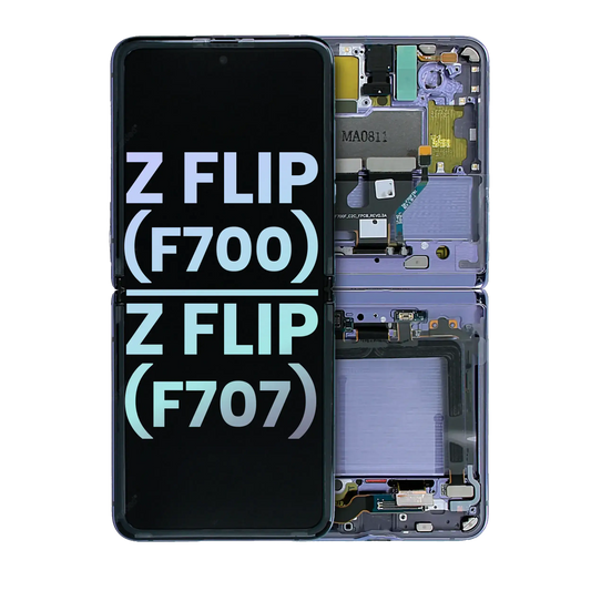 Inner OLED Assembly With Frame For Samsung Galaxy Z Flip 5G (F707) (Service Pack) (Mirror Purple) - Main View