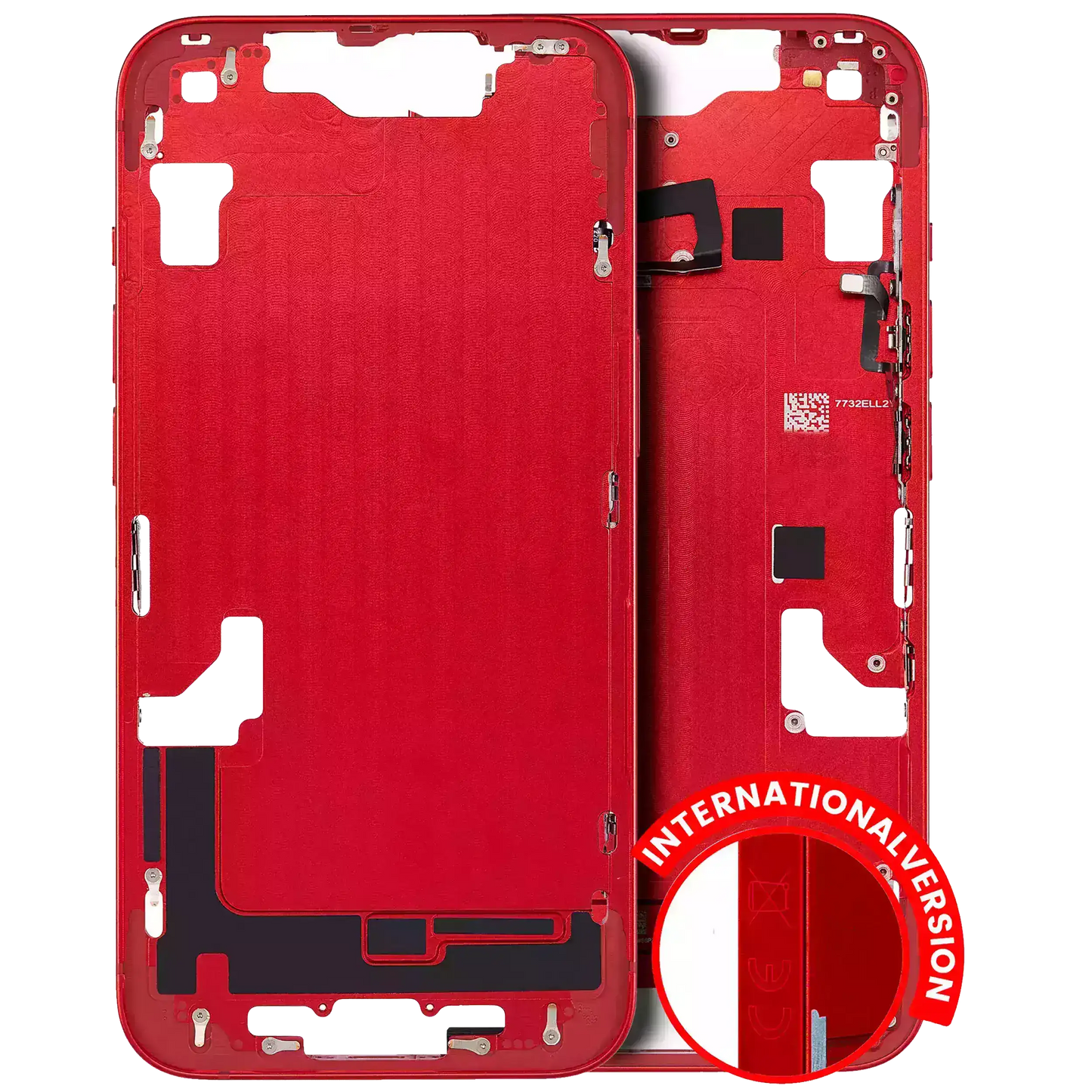Mid-Frame Housing W/ Small Parts For iPhone 14 (EU / Global Version) (Aftermarket Plus) (Red)