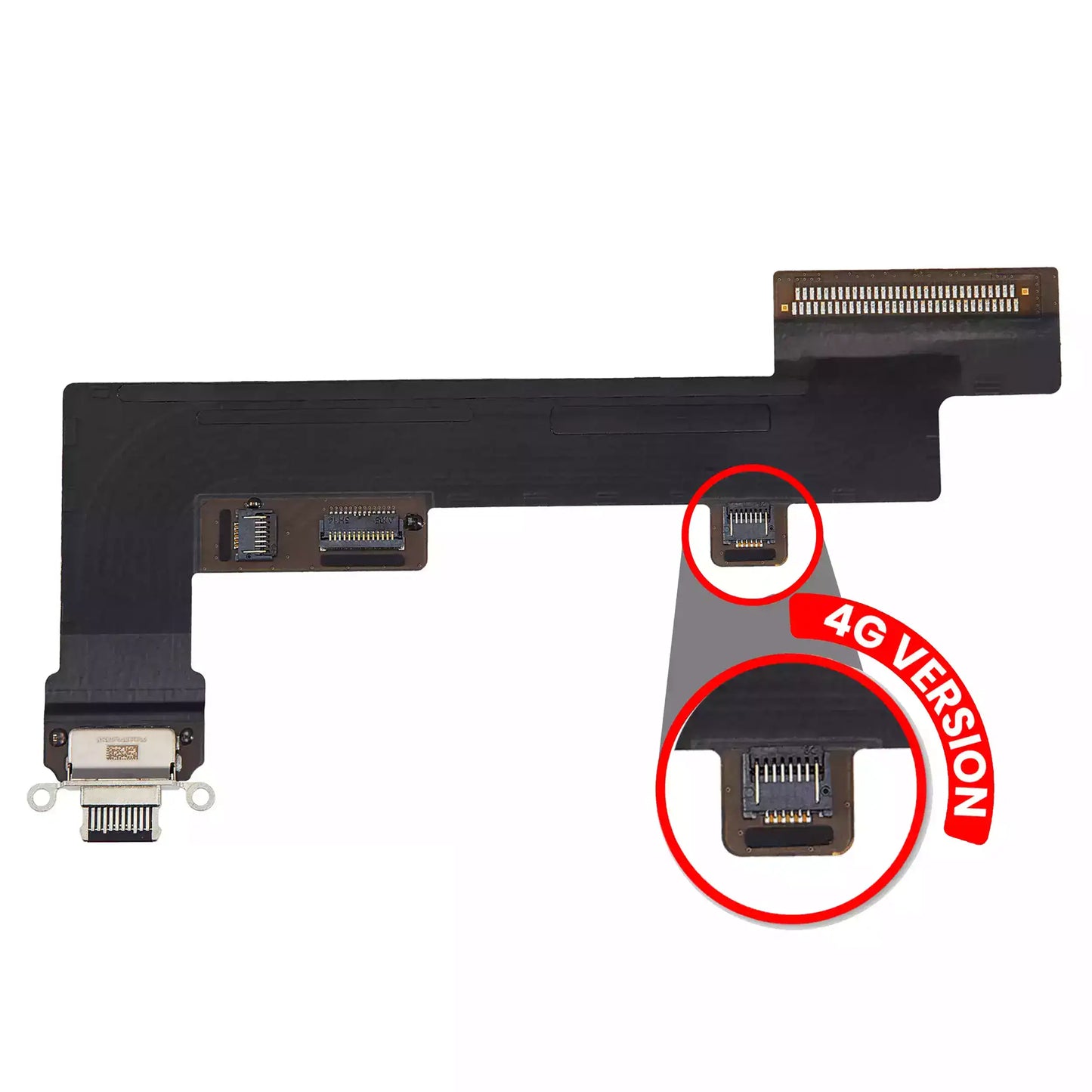 Charging Port Flex Cable For iPad Air 4 / iPad Air 5 (Cellular) (Used OEM Pull: Grade A) (Black)