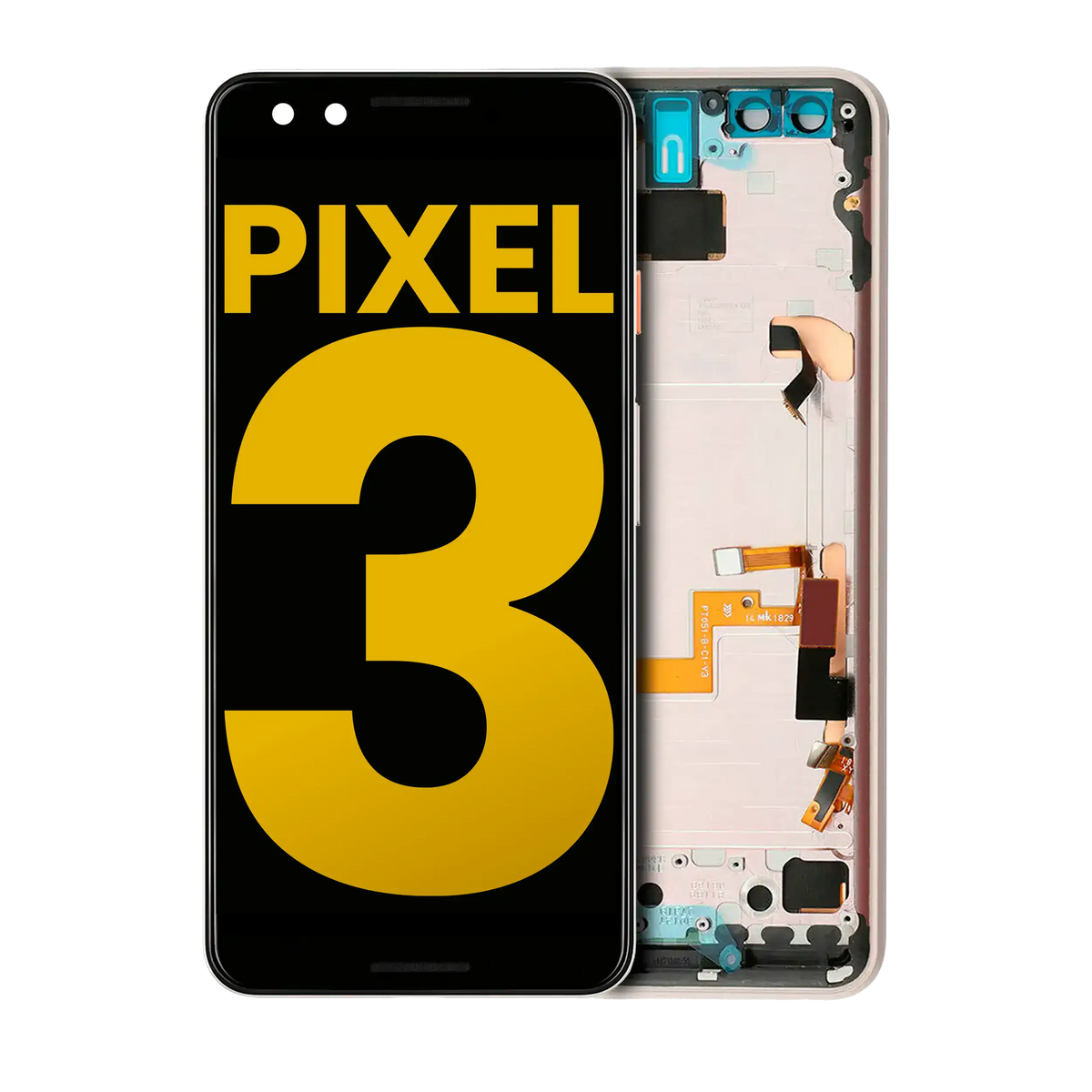 OLED Assembly With Frame For Google Pixel 3 (Refurbished) (Pink) - replacement part product view