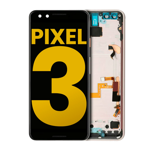 OLED Assembly With Frame For Google Pixel 3 (Refurbished) (Pink) - replacement part product view
