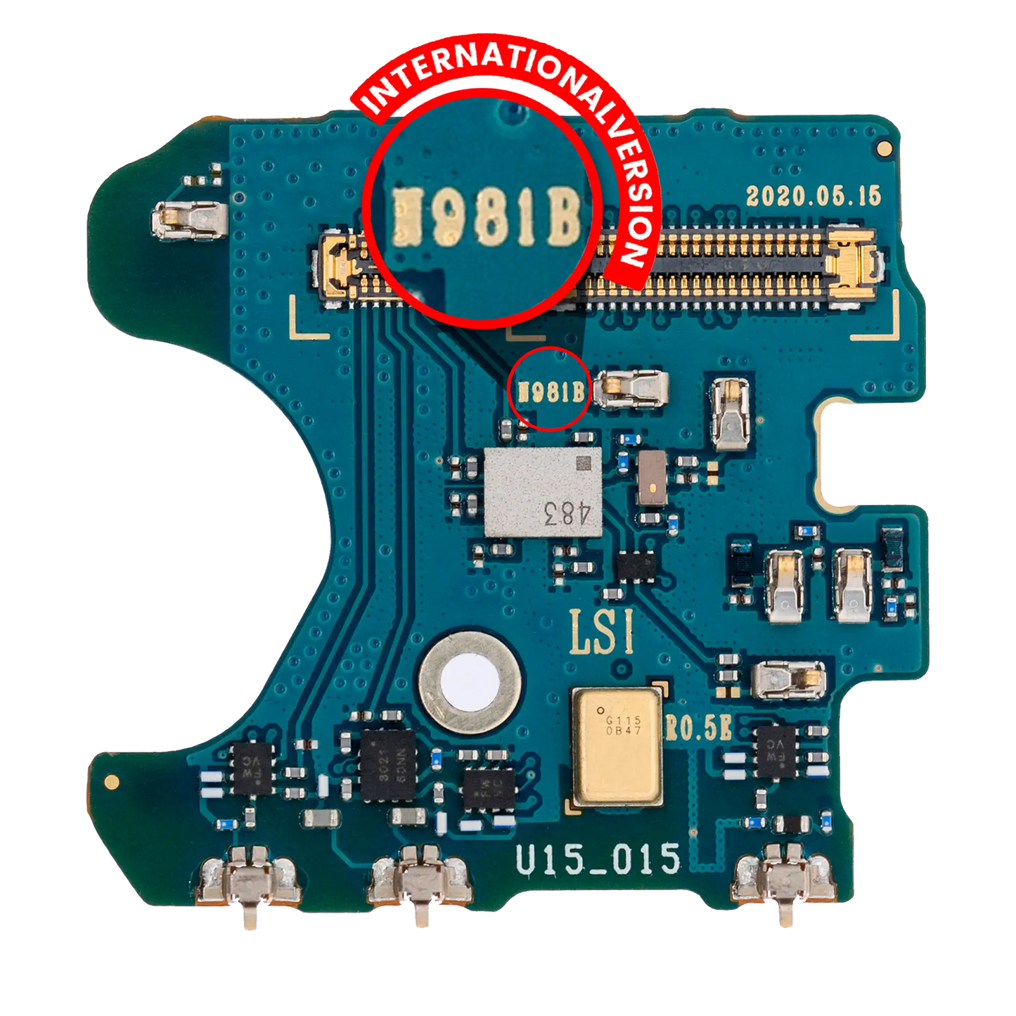 Microphone PCB Board For Samsung Galaxy Note 20 5G (N981B) (International Version)
