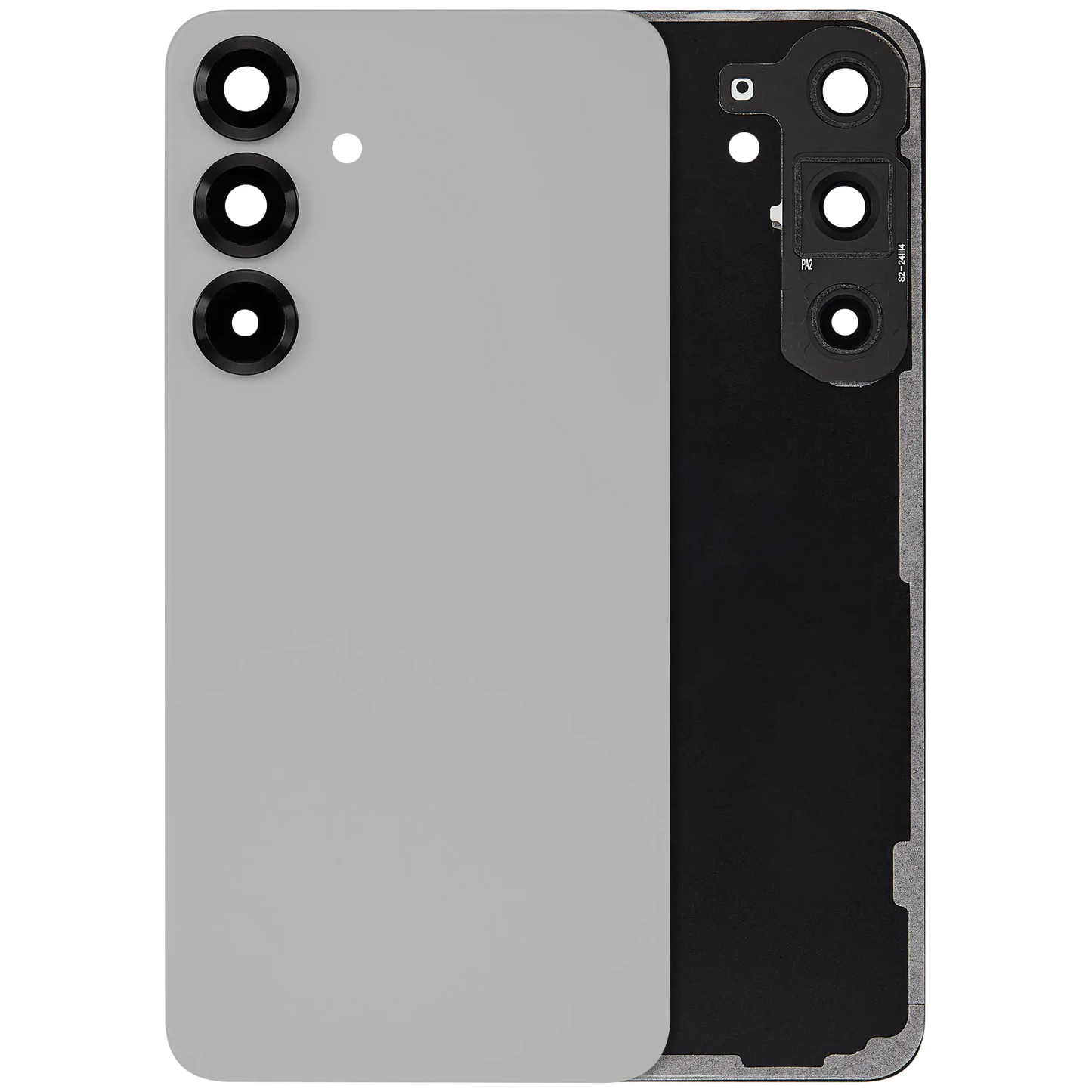 Back Cover Glass With Camera Lens For Samsung Galaxy S25 Plus 5G (No Logo) (Aftermarket Plus) (Silver Shadow)