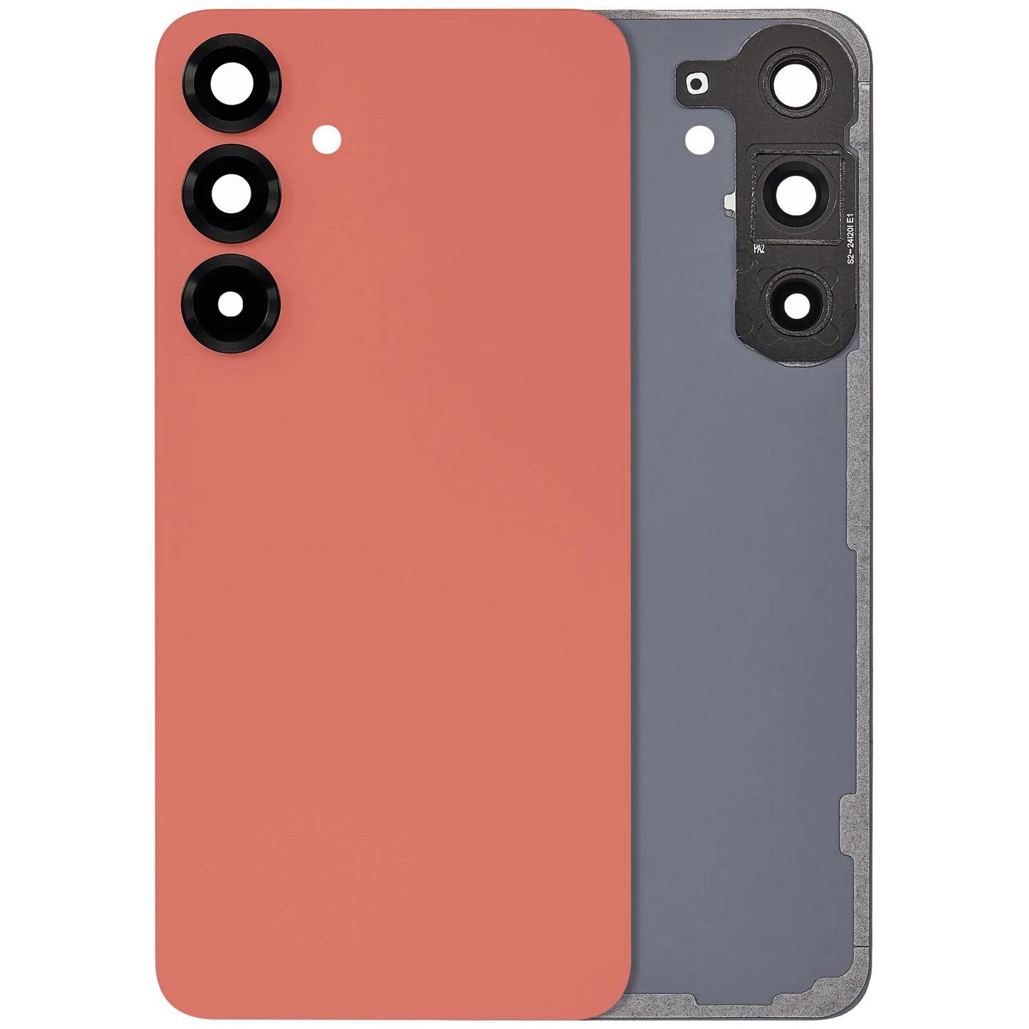 Back Cover Glass With Camera Lens For Samsung Galaxy S25 Plus 5G (No Logo) (Aftermarket Plus) (Coral Red)