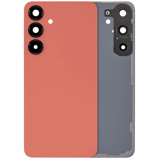 Back Cover Glass With Camera Lens For Samsung Galaxy S25 Plus 5G (No Logo) (Aftermarket Plus) (Coral Red)