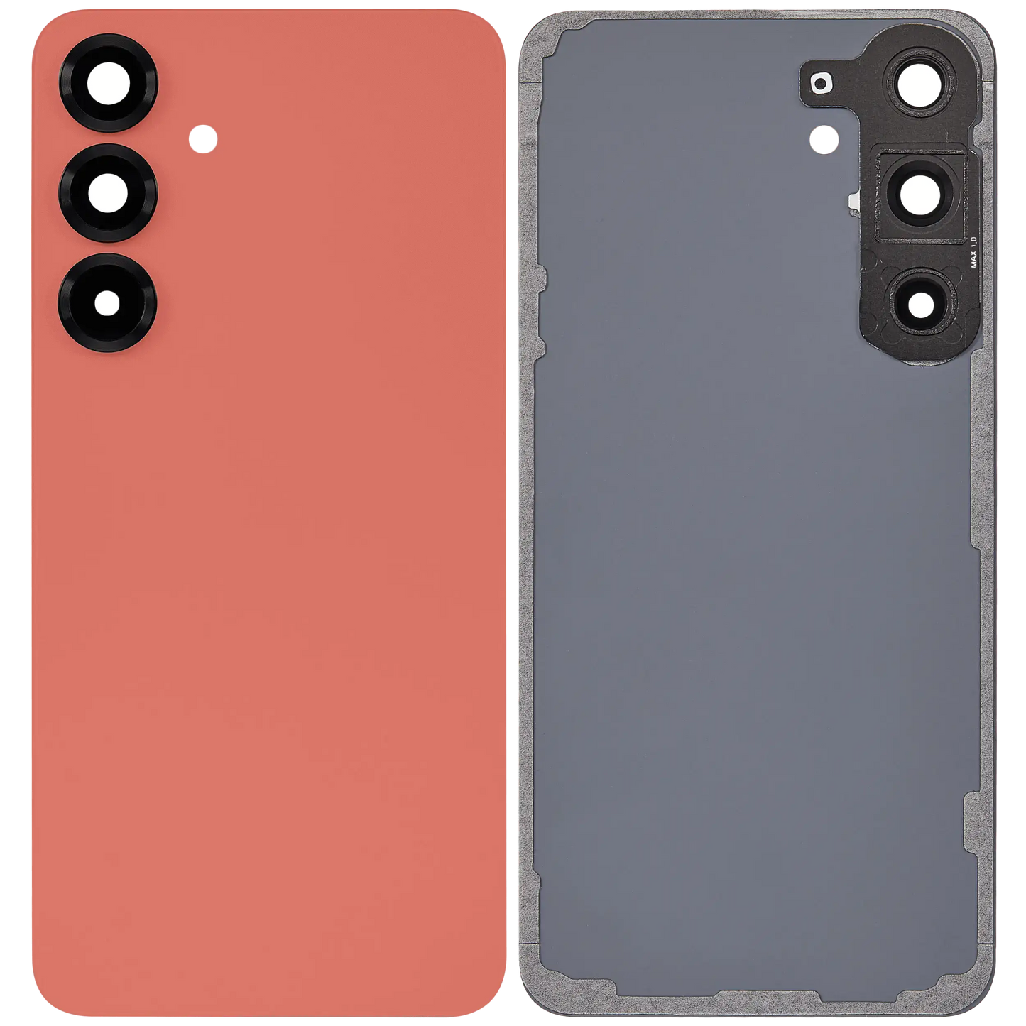 Back Cover Glass With Camera Lens For Samsung Galaxy S25 Plus 5G (No Logo) (Aftermarket Plus) (Coral Red)