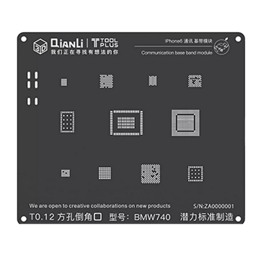 3D Communication iBlack Stencil For iPhone 6 (BMW740) (Qianli)