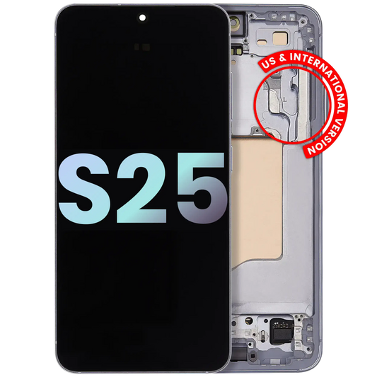 OLED Assembly With Frame For Samsung Galaxy S25 5G (US & International) (Service Pack) (Ice Blue)