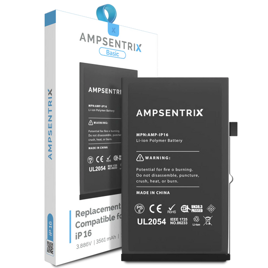 Replacement Battery For iPhone 16 (AmpSentrix Basic)