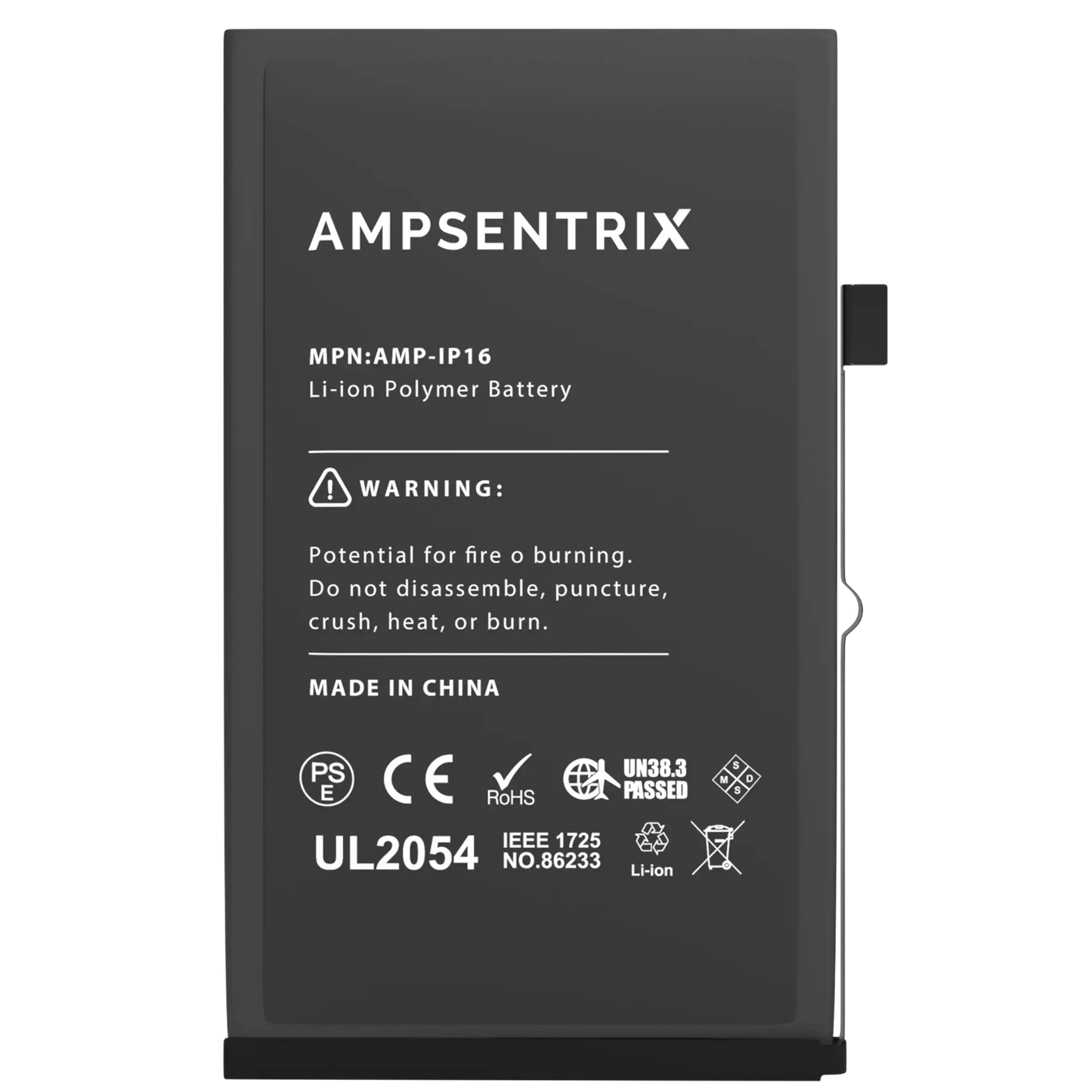 Replacement Battery For iPhone 16 (AmpSentrix Basic)