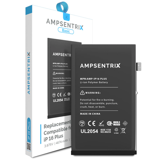 Replacement Battery For iPhone 16 Plus (AmpSentrix Basic)