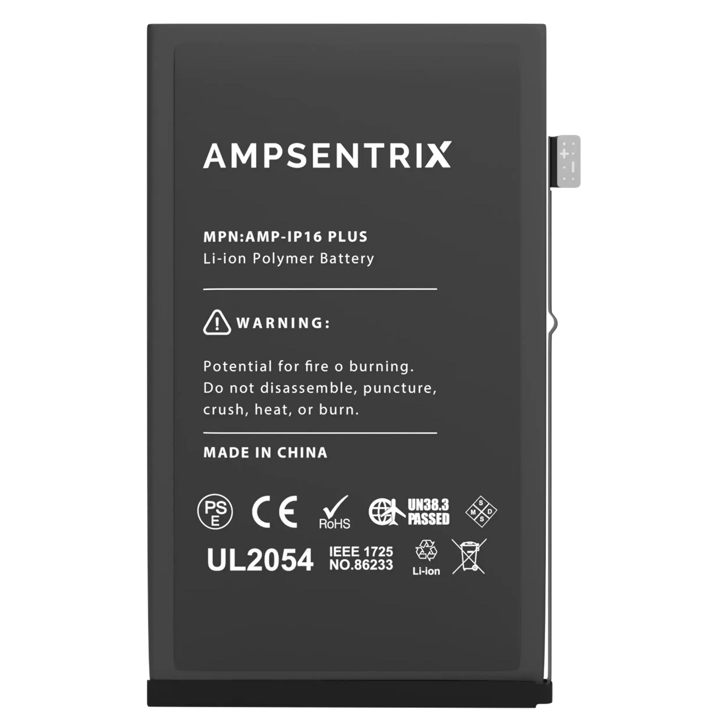 Replacement Battery For iPhone 16 Plus (AmpSentrix Basic)
