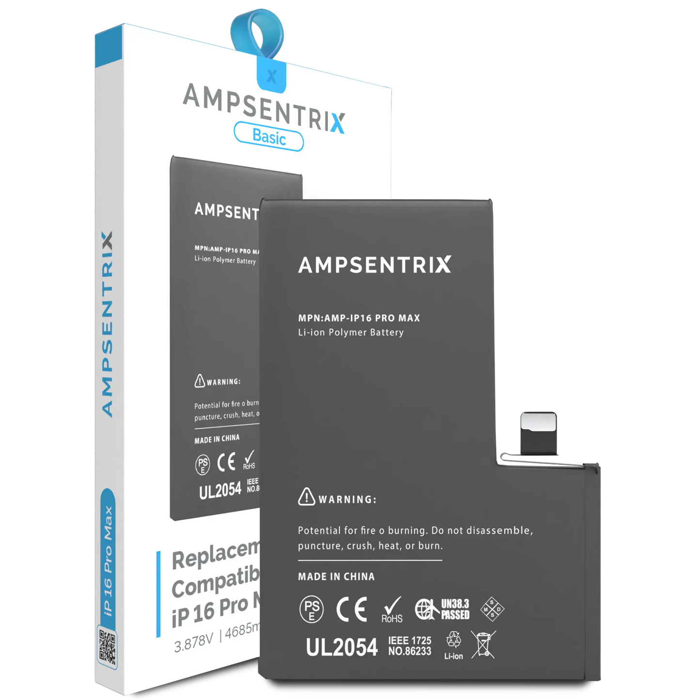 Replacement Battery For iPhone 16 Pro Max (AmpSentrix Basic)