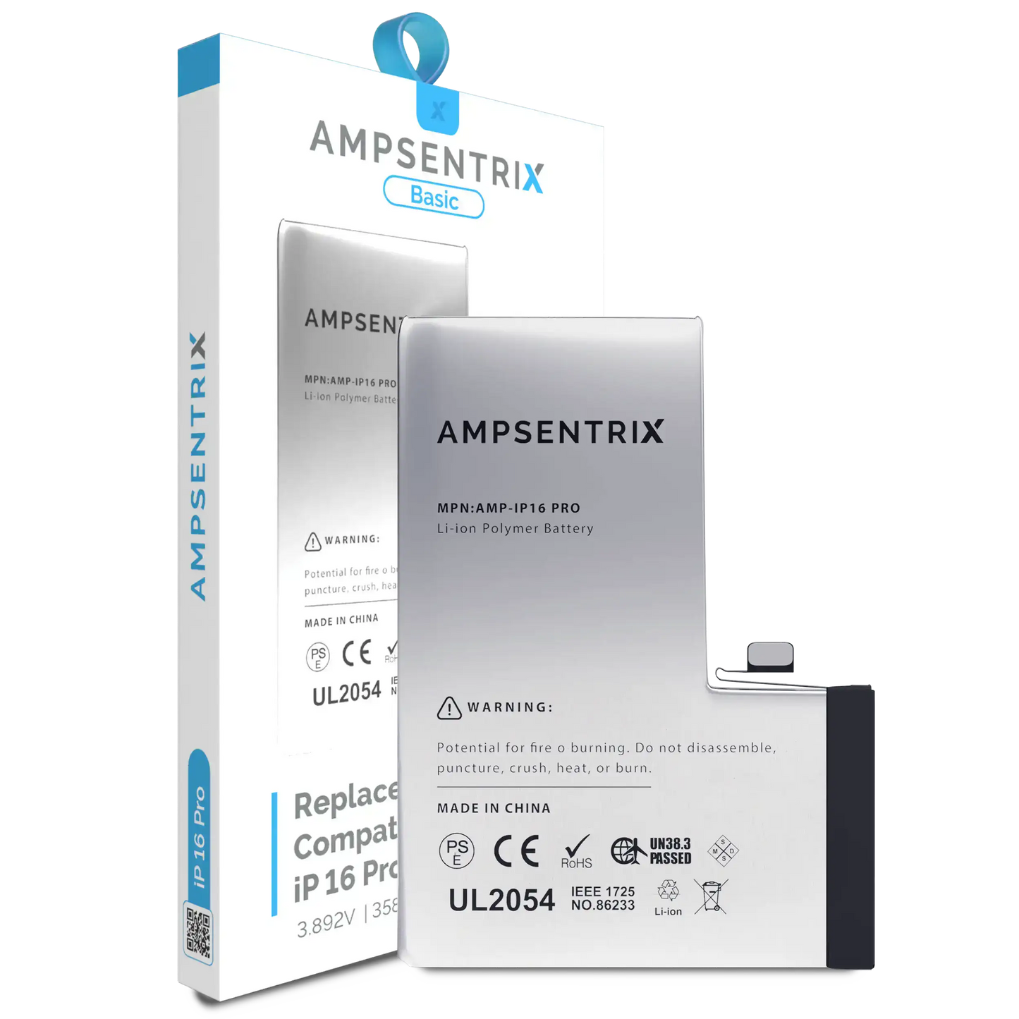 Replacement Battery For iPhone 16 Pro (AmpSentrix Basic)