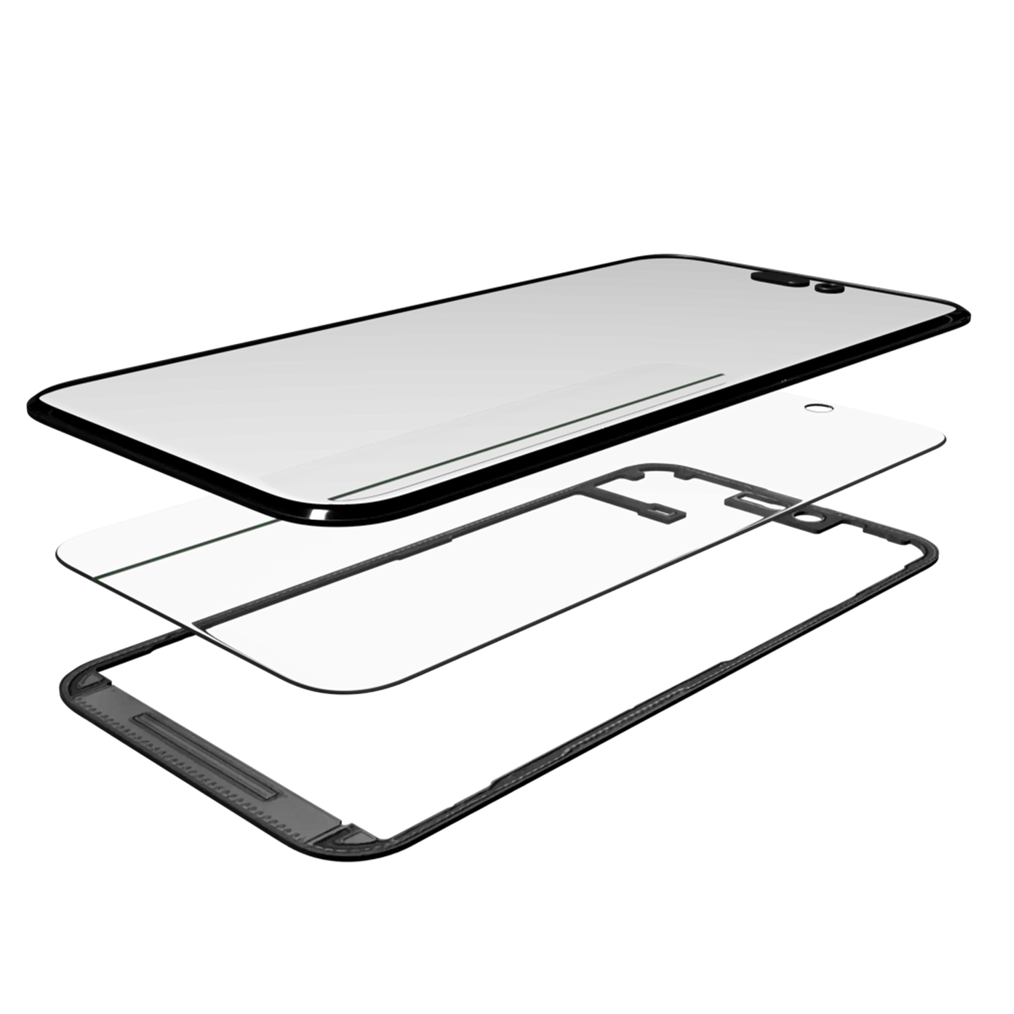 3 in 1 (Glass With OCA Pre-Installed + Frame) For iPhone 15 Pro Max (OCA Master)