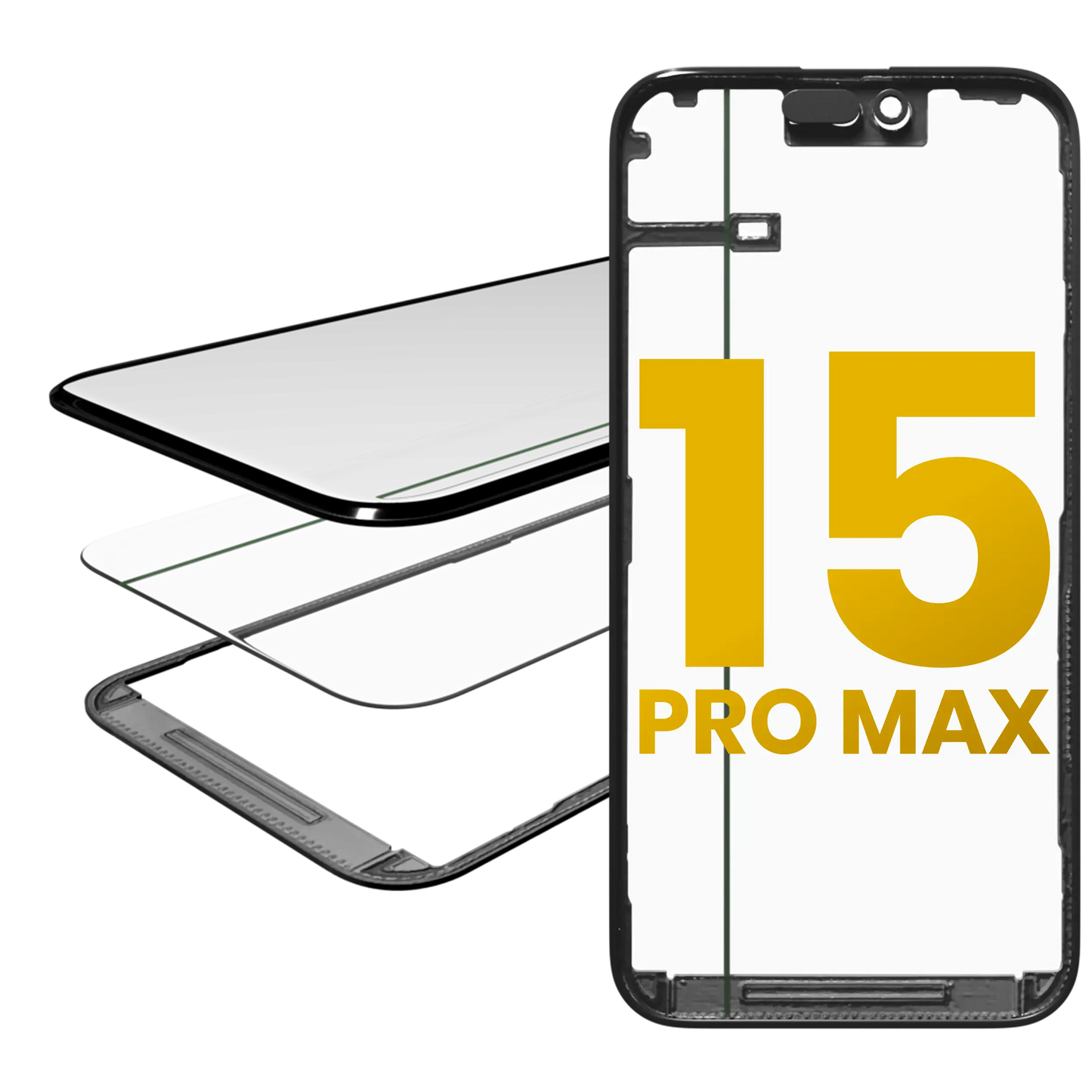 3 in 1 (Glass With OCA Pre-Installed + Frame) For iPhone 15 Pro Max (OCA Master)