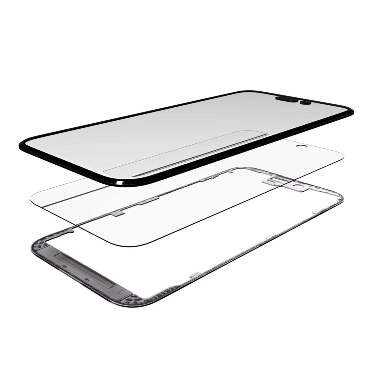 3 in 1 (Glass With OCA Pre-Installed + Frame) For iPhone 15 (OCA Master)