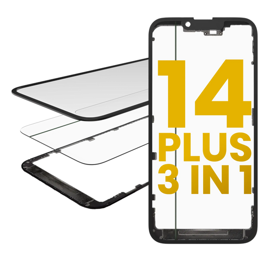 3 in 1 (Glass With OCA Pre-Installed + Frame) For iPhone 14 Plus (OCA Master)