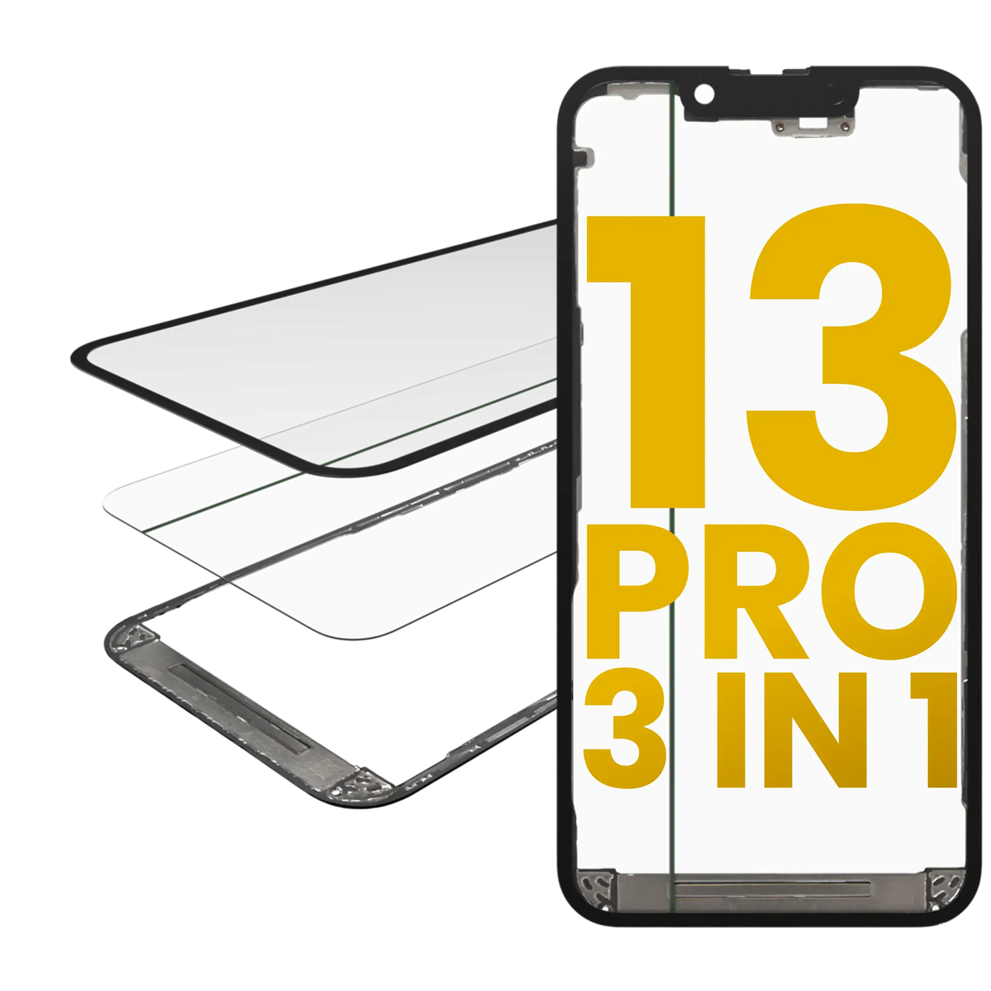 3 in 1 (Glass With OCA Pre-Installed + Frame) For iPhone 13 Pro (OCA Master)
