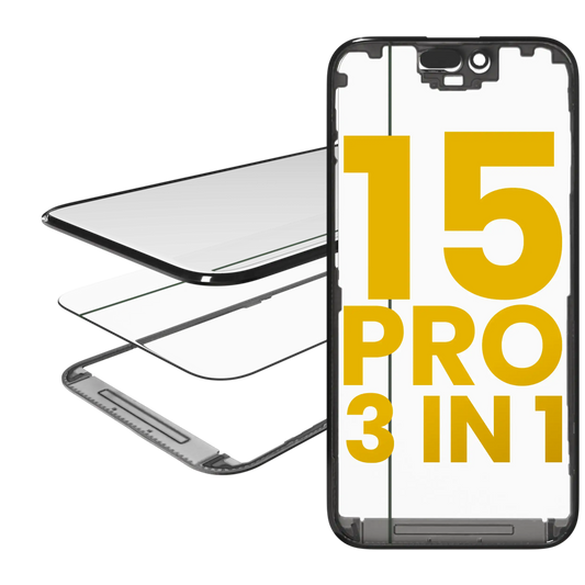 3 in 1 (Glass With OCA Pre-Installed + Frame) For iPhone 15 Pro (OCA Master)