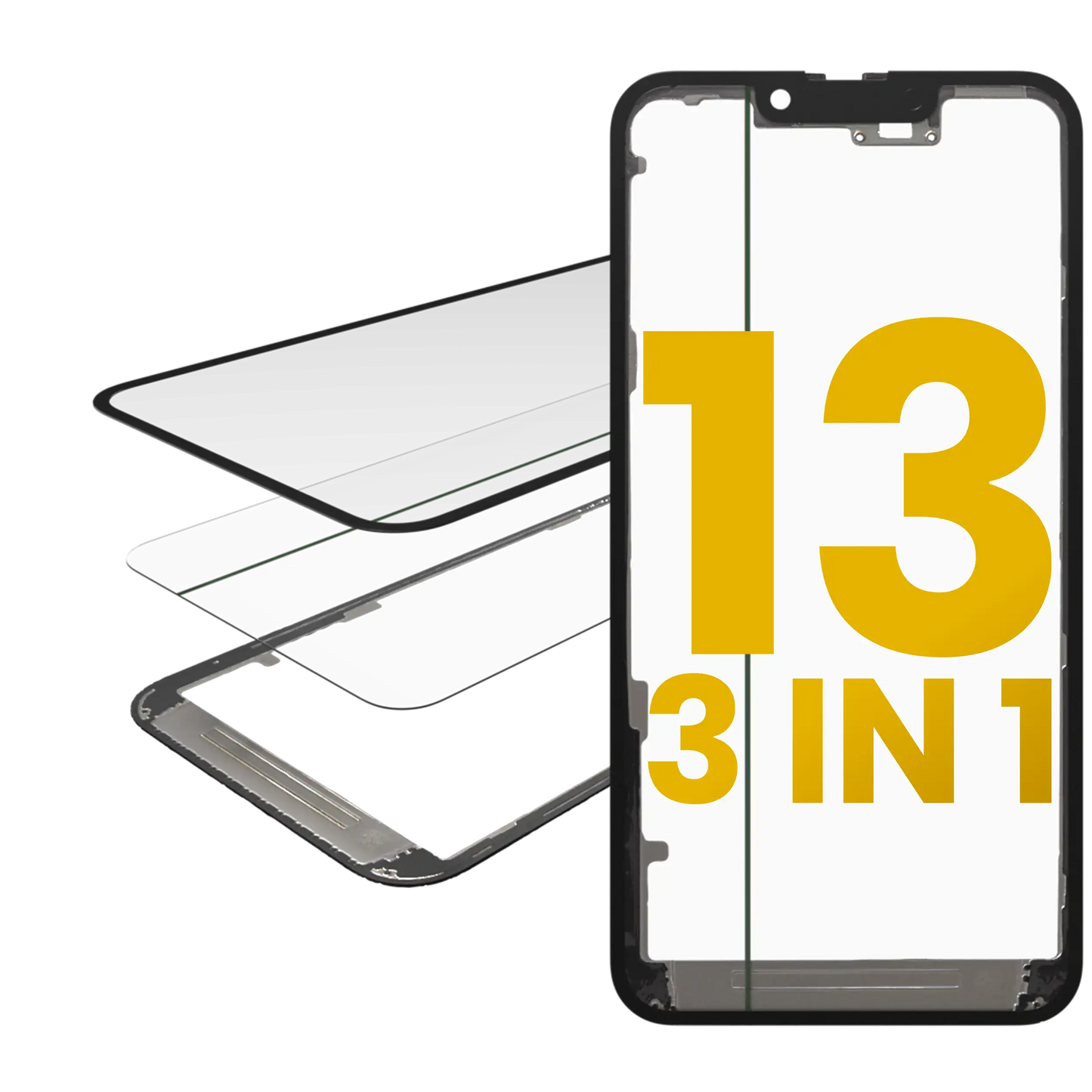 3 in 1 (Glass With OCA Pre-Installed + Frame) For iPhone 13 (OCA Master)