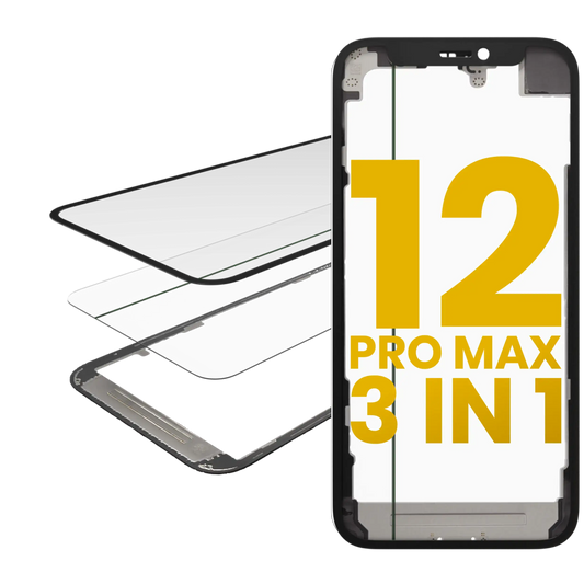3 in 1 (Glass With OCA Pre-Installed + Frame) For iPhone 12 Pro Max (OCA Master)
