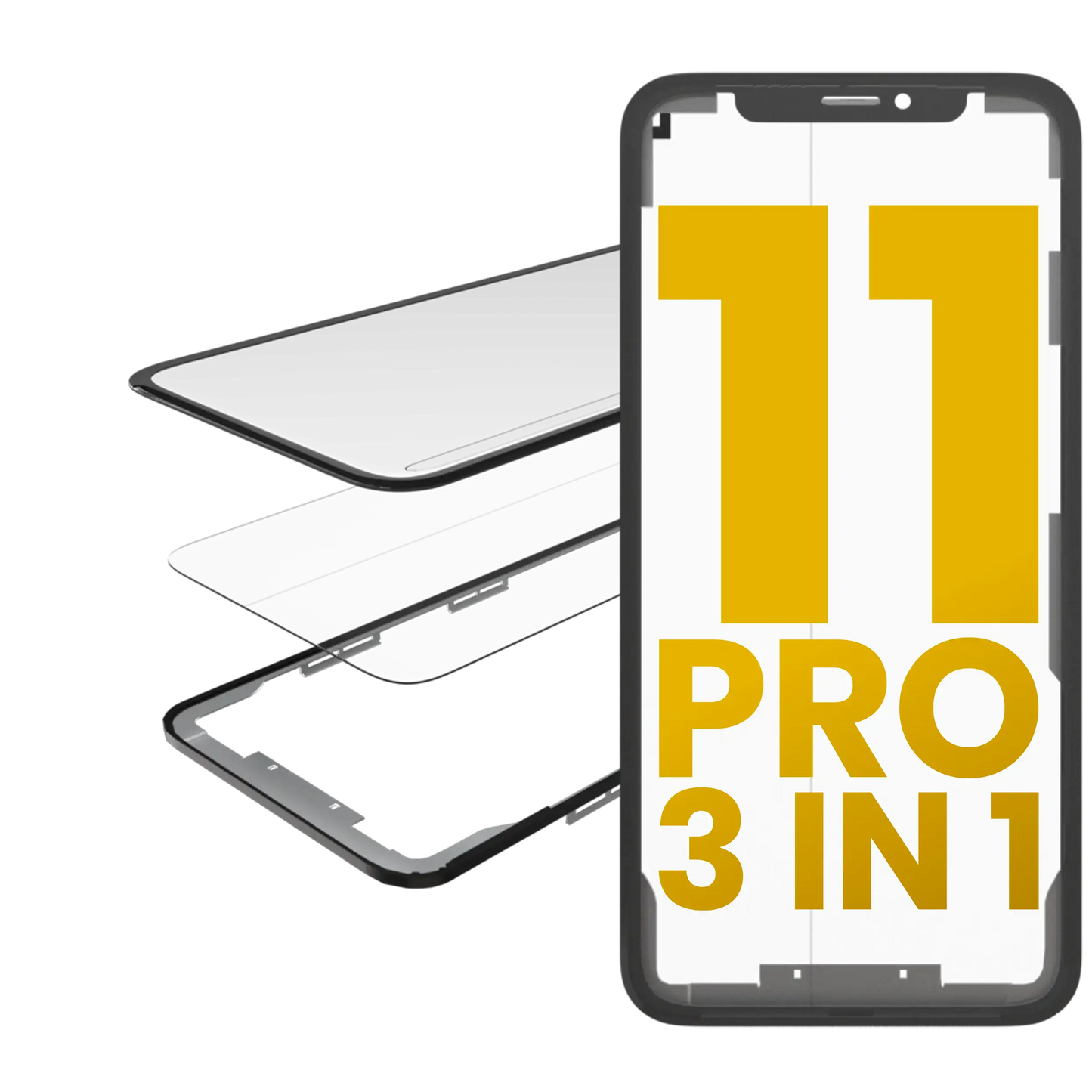 3 in 1 (Glass With OCA Pre-Installed + Frame) For iPhone 11 Pro (OCA Master)
