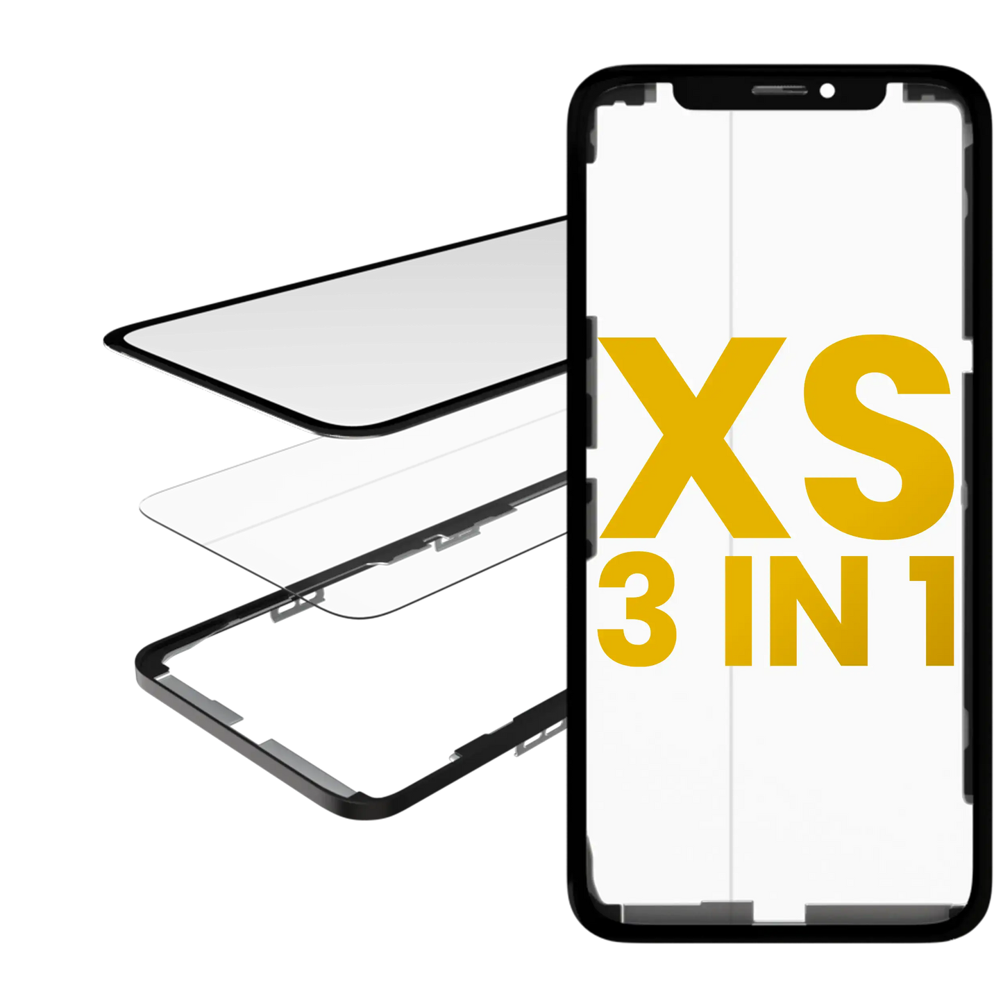 3 in 1 (Glass With OCA Pre-Installed + Frame) For iPhone XS (OCA Master)