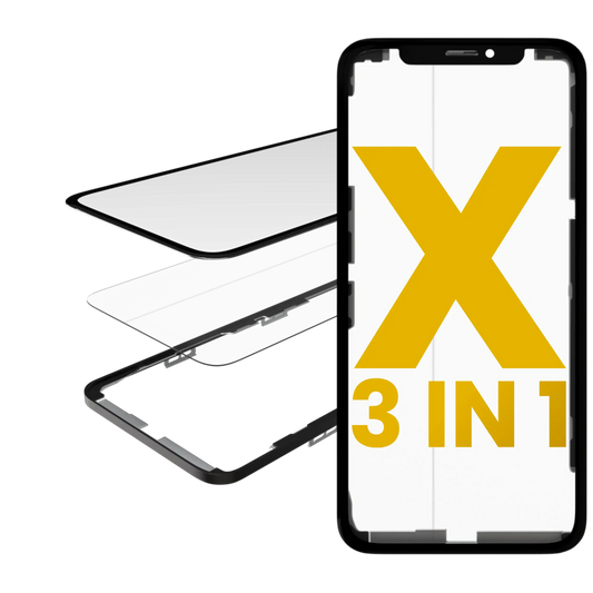 3 in 1 (Glass With OCA Pre-Installed + Frame) For iPhone X (OCA Master)