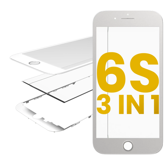 3 in 1 (Front Glass + Frame + OCA Pre-Installed) For iPhone 6S (2 Pack) (White)