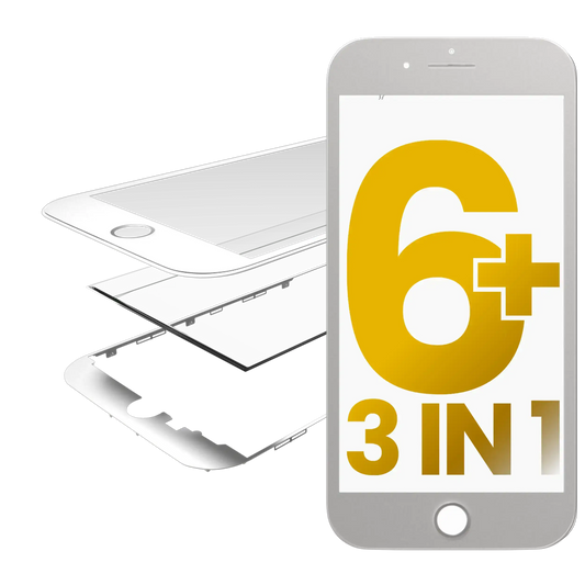 3 in 1 (Front Glass + Frame + OCA Pre-Installed) For iPhone 6 Plus (2 Pack) (White)