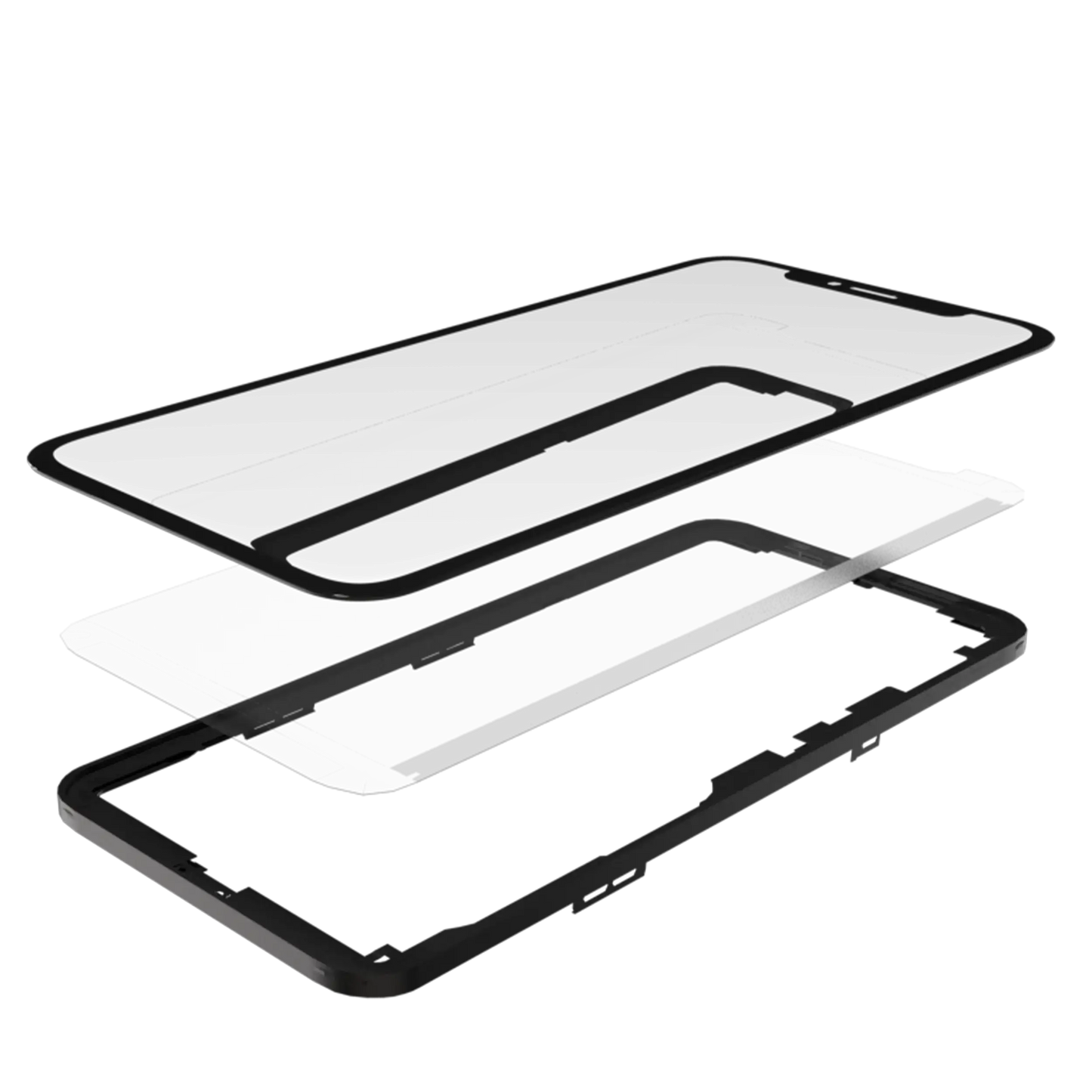 3 in 1 (Glass With OCA Pre-Installed + Frame) For iPhone XR (OCA Master) (2 Pack)