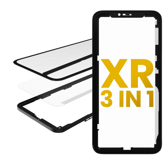 3 in 1 (Glass With OCA Pre-Installed + Frame) For iPhone XR (OCA Master) (2 Pack)