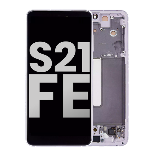 OLED Assembly With Frame For Samsung Galaxy S21 FE 5G (US & International) (Used OEM Pull: Grade A) (Lavender)
