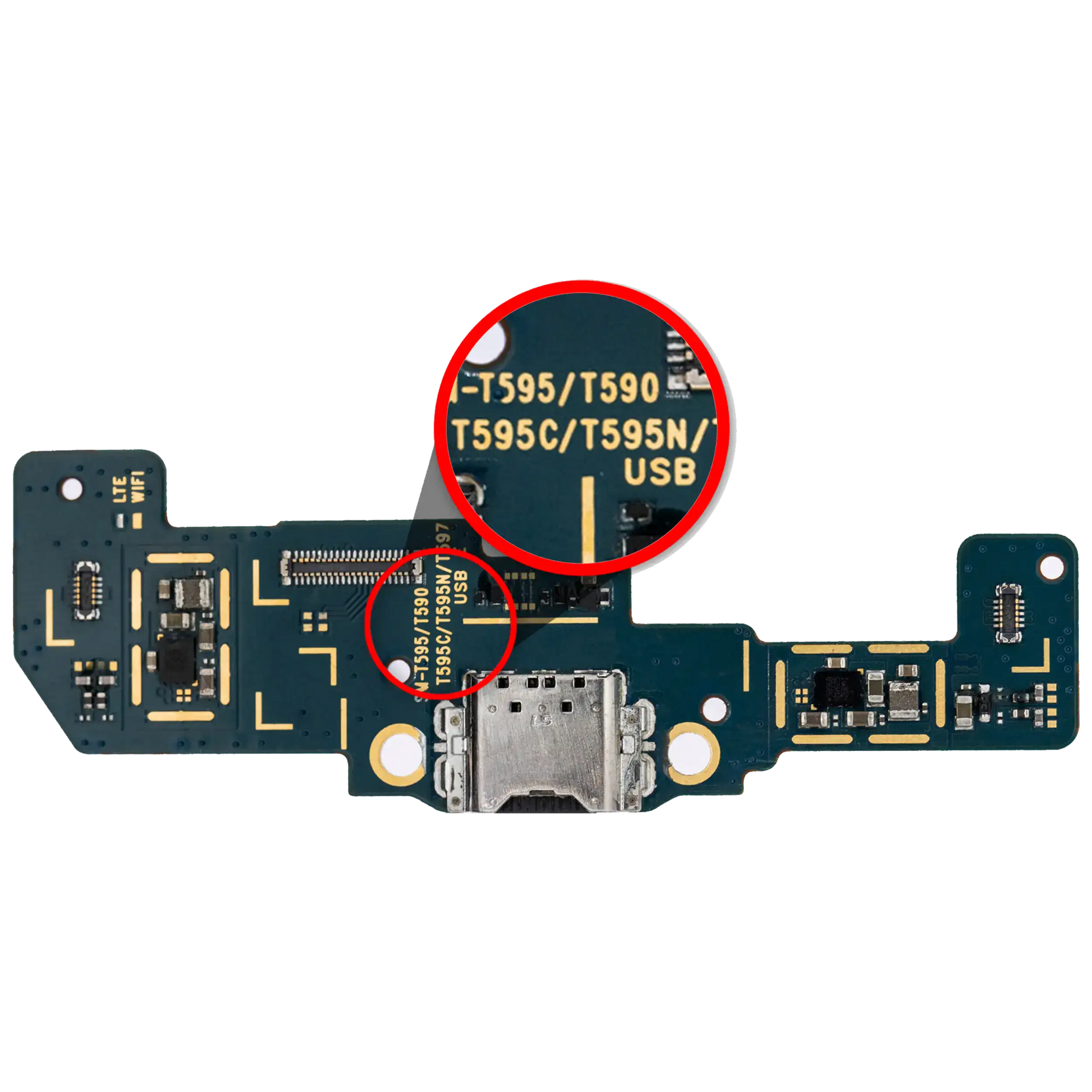 Charging Port With Board For Samsung Galaxy Tab A 10.5" (T590 / T595 / T597) (2018) (Premium) - Samsung Galaxy Tab A 10.5" (2018) Replacement Parts - SKU 107081016716 - product image 1