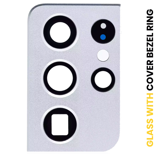 Back Camera Lens With Cover Bezel Ring For Samsung Galaxy S21 Ultra (Phantom Silver)