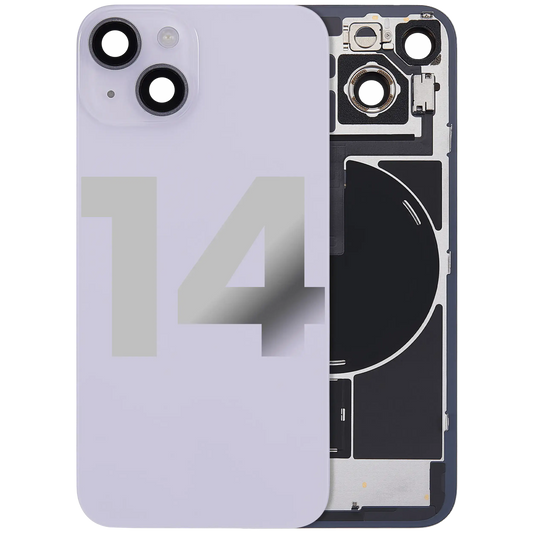 Back Glass w/ MagSafe Magnet & NFC & Flashlight Flex For iPhone 14 (Used OEM Pull: Grade B) (Purple)