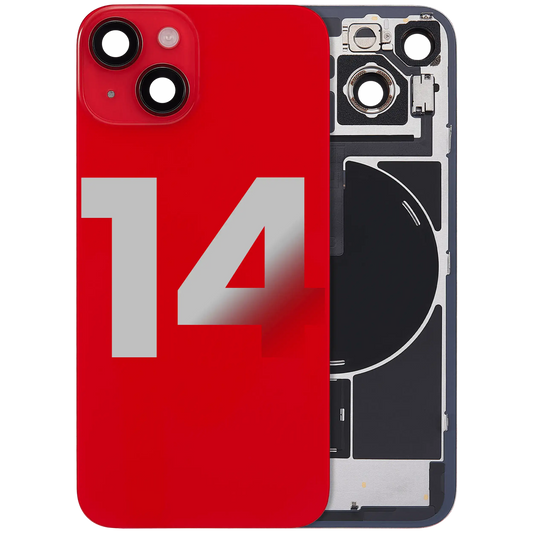 Back Glass w/ MagSafe Magnet & NFC & Flashlight Flex For iPhone 14 (Used OEM Pull: Grade B) (Red)