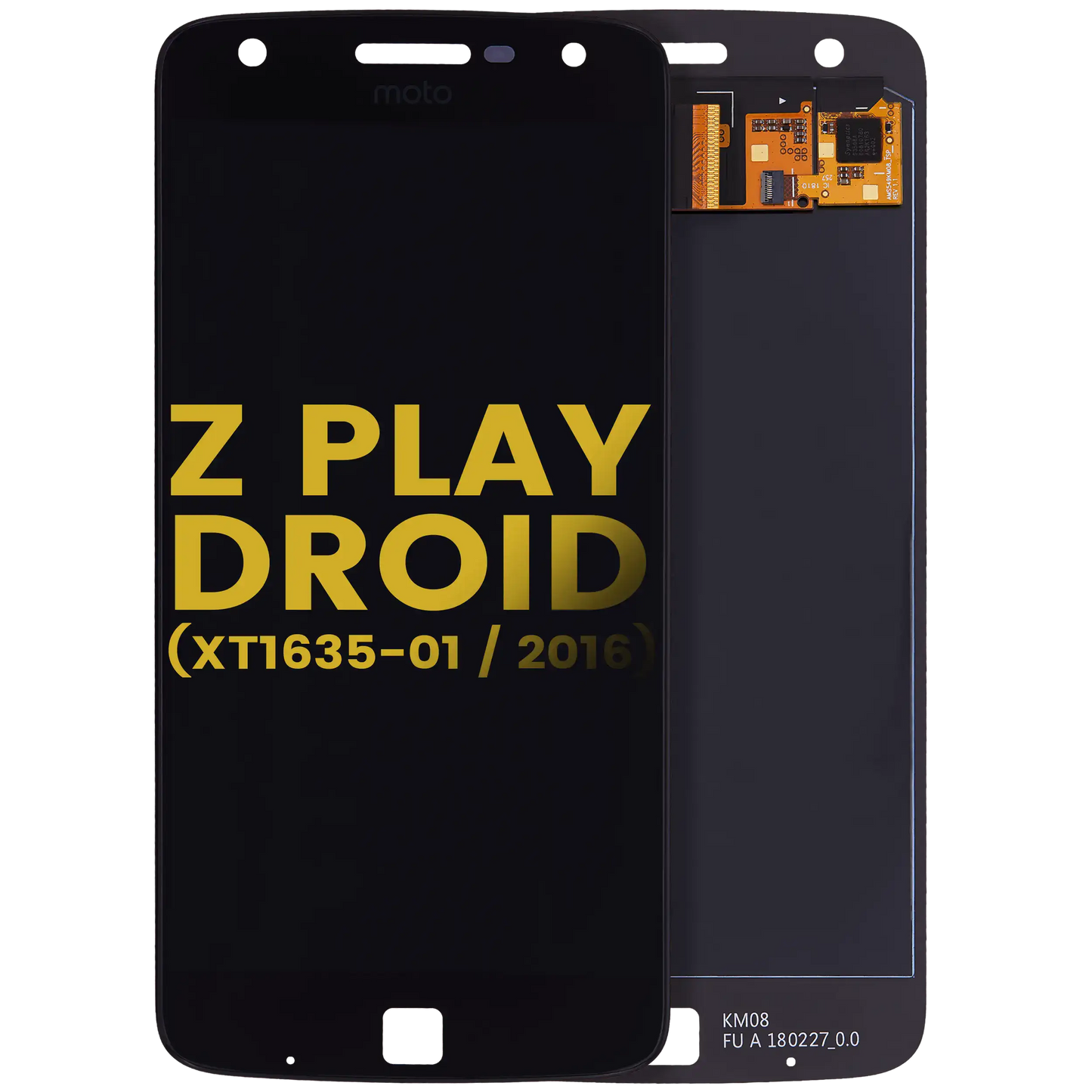 OLED Assembly Without Frame For Motorola Moto Z Play Droid (XT1635 / 2016) (Refurbished) (Black) - Motorola replacement part, primary product view, SKU 107082048108