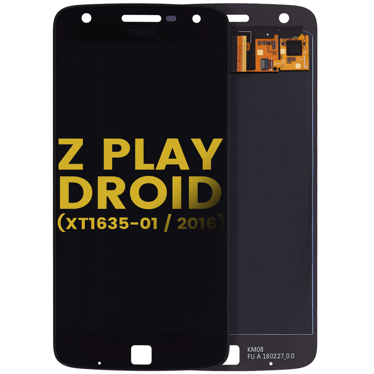 OLED Assembly Without Frame For Motorola Moto Z Play Droid (XT1635 / 2016) (Refurbished) (Black) - Motorola replacement part, primary product view, SKU 107082048108