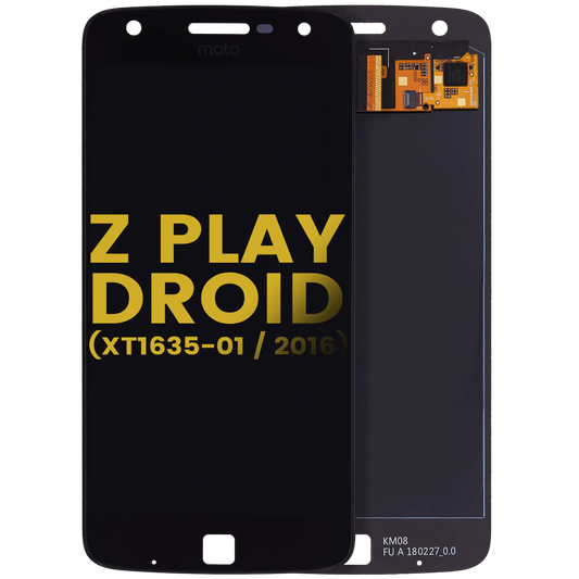 OLED Assembly Without Frame For Motorola Moto Z Play Droid (XT1635 / 2016) (Refurbished) (Black) - Motorola replacement part, primary product view, SKU 107082048108