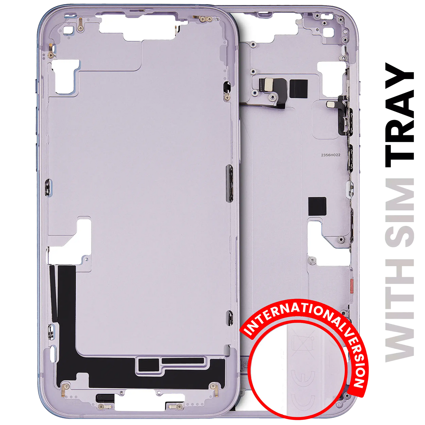Mid-Frame Housing W/ Small Parts For iPhone 14 Plus (EU / Global Version) (Used OEM Pull: Grade A) (Purple)