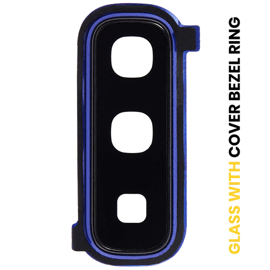 View of Back Camera Lens With Cover Bezel Ring For Samsung Galaxy Fold 4G (F900) / Fold 5G (F907) (Astro Blue) component
