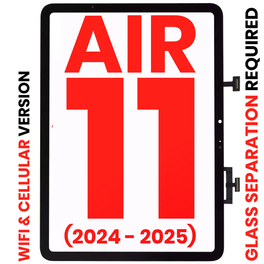Digitizer For iPad Air 11" (2024) / Air 11" (2025) (Glass Separation Required) (WiFi / Cellular) (Aftermarket Plus) (Black)