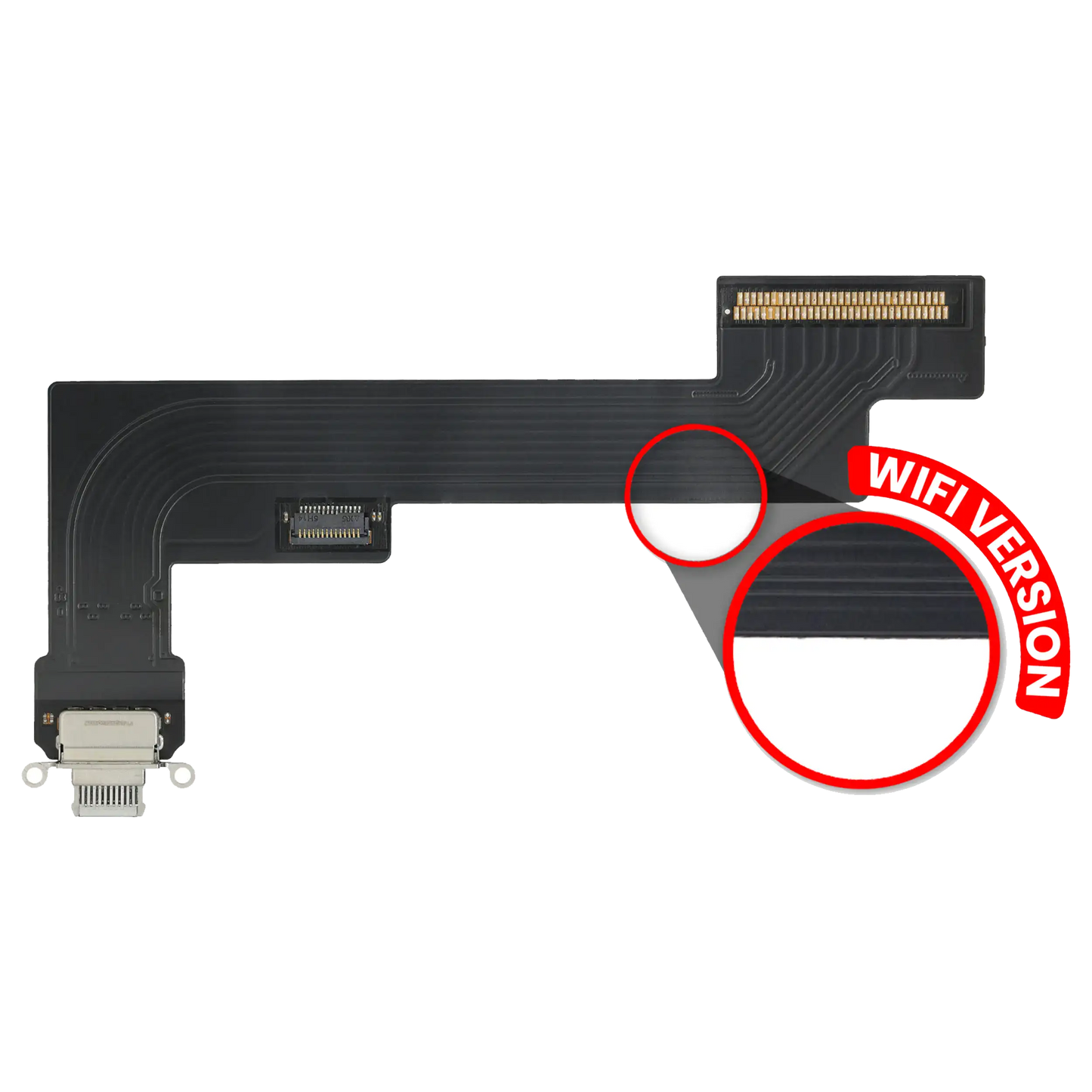 Charging Port Flex Cable For iPad Air 4 (WiFi Only) (Aftermarket Plus) (White)